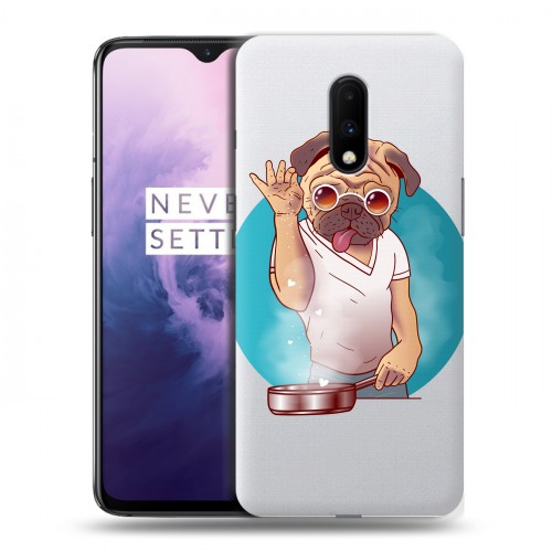 Полупрозрачный дизайнерский пластиковый чехол для OnePlus 7 Прозрачные щенки