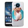 Полупрозрачный дизайнерский пластиковый чехол для Nokia 8.3 Прозрачные щенки