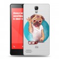 Полупрозрачный дизайнерский силиконовый чехол для Xiaomi RedMi Note Прозрачные щенки