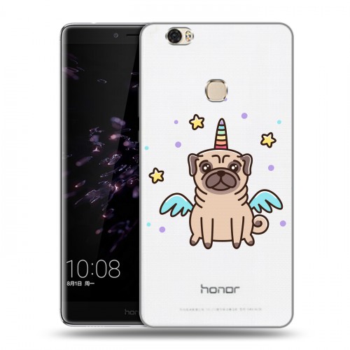 Полупрозрачный дизайнерский пластиковый чехол для Huawei Honor Note 8 Прозрачные щенки