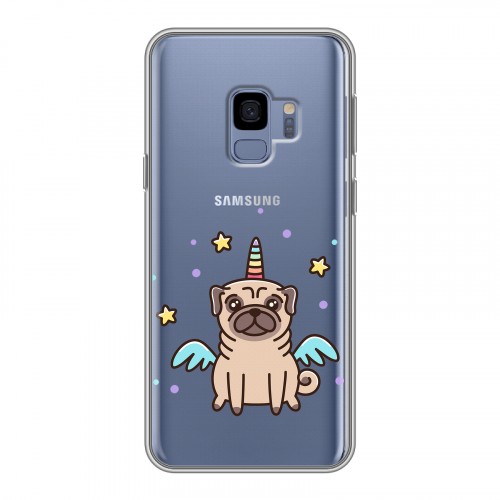 Полупрозрачный дизайнерский пластиковый чехол для Samsung Galaxy S9 Прозрачные щенки