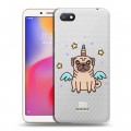 Полупрозрачный дизайнерский пластиковый чехол для Xiaomi RedMi 6A Прозрачные щенки