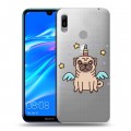 Полупрозрачный дизайнерский пластиковый чехол для Huawei Y6 (2019) Прозрачные щенки