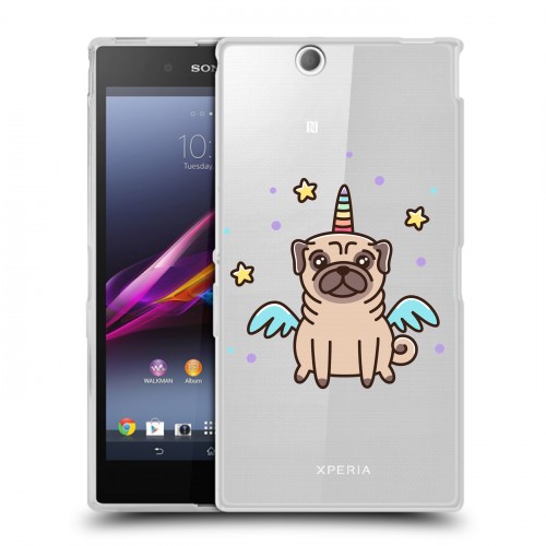 Полупрозрачный дизайнерский пластиковый чехол для Sony Xperia Z Ultra  Прозрачные щенки