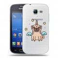 Полупрозрачный дизайнерский пластиковый чехол для Samsung Galaxy Trend Lite Прозрачные щенки