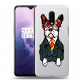 Полупрозрачный дизайнерский пластиковый чехол для OnePlus 7 Прозрачные щенки