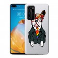 Полупрозрачный дизайнерский пластиковый чехол для Huawei P40 Прозрачные щенки