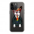 Полупрозрачный дизайнерский силиконовый с усиленными углами чехол для Iphone 14 Pro Max Прозрачные щенки
