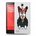 Полупрозрачный дизайнерский силиконовый чехол для Xiaomi RedMi Note Прозрачные щенки