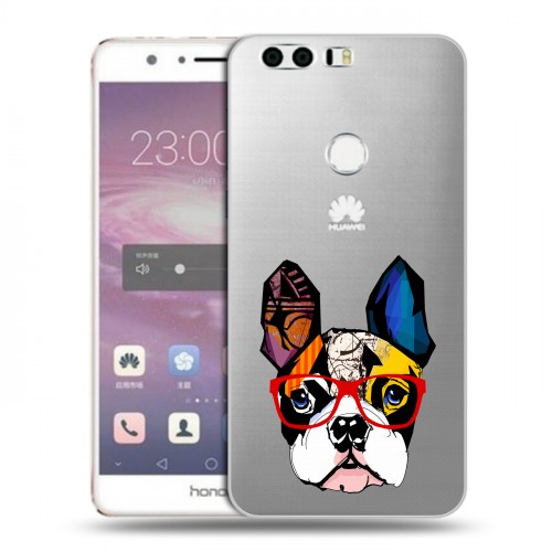Полупрозрачный дизайнерский пластиковый чехол для Huawei Honor 8 Прозрачные щенки