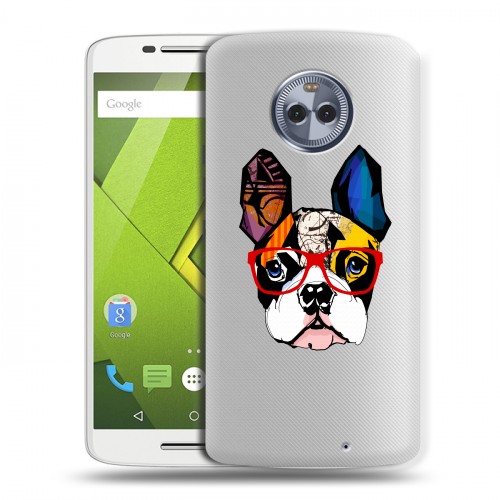 Полупрозрачный дизайнерский пластиковый чехол для Motorola Moto X4 Прозрачные щенки