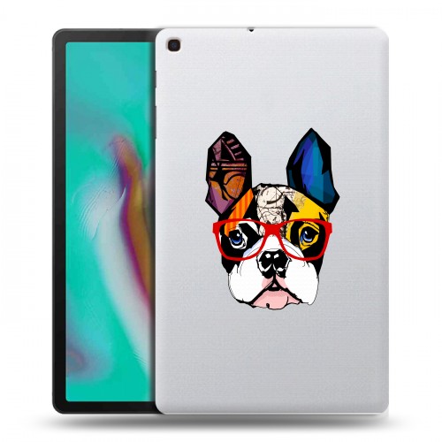 Полупрозрачный дизайнерский силиконовый чехол для Samsung Galaxy Tab A 10.1 (2019) Прозрачные щенки