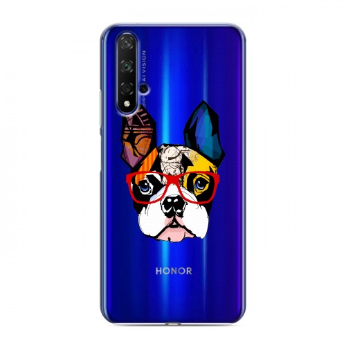 Полупрозрачный дизайнерский пластиковый чехол для Huawei Honor 20 Прозрачные щенки