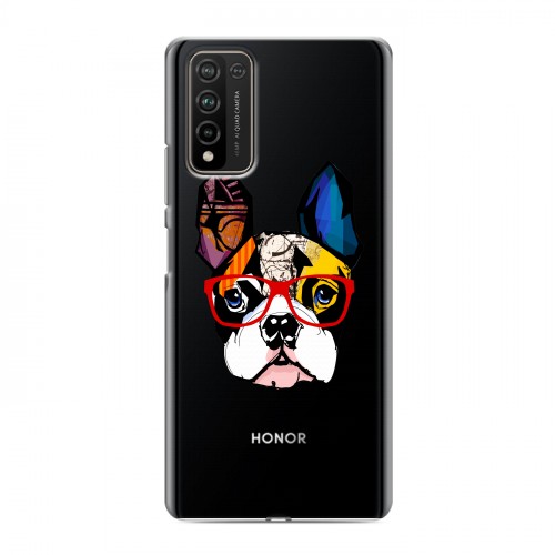 Полупрозрачный дизайнерский пластиковый чехол для Huawei Honor 10X Lite Прозрачные щенки