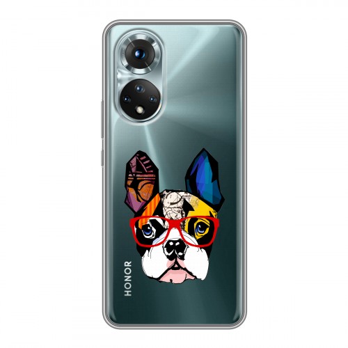 Полупрозрачный дизайнерский силиконовый чехол для Huawei Honor 50 Прозрачные щенки