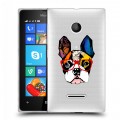 Полупрозрачный дизайнерский пластиковый чехол для Microsoft Lumia 435 Прозрачные щенки