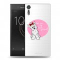 Полупрозрачный дизайнерский пластиковый чехол для Sony Xperia XZs Прозрачные щенки