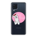 Полупрозрачный дизайнерский пластиковый чехол для Samsung Galaxy A22 Прозрачные щенки