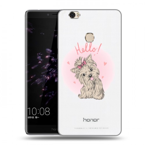 Полупрозрачный дизайнерский пластиковый чехол для Huawei Honor Note 8 Прозрачные щенки