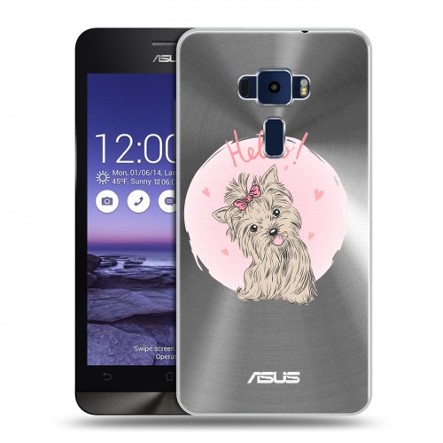 Полупрозрачный дизайнерский пластиковый чехол для Asus ZenFone 3 5.2 Прозрачные щенки