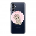 Полупрозрачный дизайнерский силиконовый с усиленными углами чехол для Samsung Galaxy M14 5G Прозрачные щенки