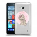Полупрозрачный дизайнерский пластиковый чехол для Microsoft Lumia 640 Прозрачные щенки