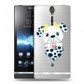 Полупрозрачный дизайнерский пластиковый чехол для Sony Xperia S Прозрачные щенки