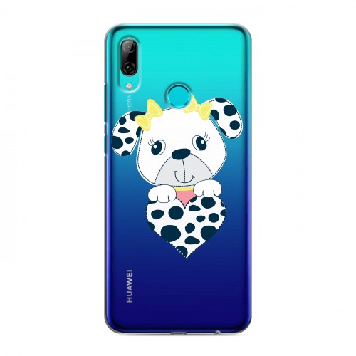 Полупрозрачный дизайнерский пластиковый чехол для Huawei P Smart (2019) Прозрачные щенки