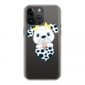 Полупрозрачный дизайнерский пластиковый чехол для Iphone 14 Pro Max Прозрачные щенки