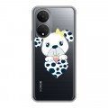 Полупрозрачный дизайнерский силиконовый с усиленными углами чехол для Huawei Honor X7 Прозрачные щенки