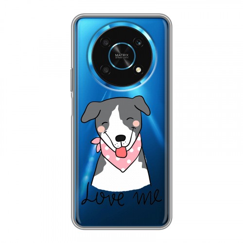 Полупрозрачный дизайнерский силиконовый чехол для Huawei Honor Magic 4 Lite 5G Прозрачные щенки