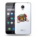 Полупрозрачный дизайнерский пластиковый чехол для Meizu M2 Note Прозрачные щенки