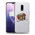 Полупрозрачный дизайнерский пластиковый чехол для OnePlus 7 Прозрачные щенки