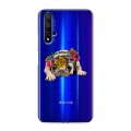 Полупрозрачный дизайнерский пластиковый чехол для Huawei Honor 20 Прозрачные щенки