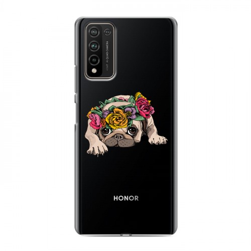 Полупрозрачный дизайнерский пластиковый чехол для Huawei Honor 10X Lite Прозрачные щенки