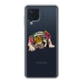 Полупрозрачный дизайнерский пластиковый чехол для Samsung Galaxy A22 Прозрачные щенки