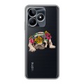 Полупрозрачный дизайнерский пластиковый чехол для Realme C53 Прозрачные щенки