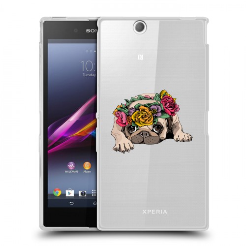 Полупрозрачный дизайнерский пластиковый чехол для Sony Xperia Z Ultra  Прозрачные щенки