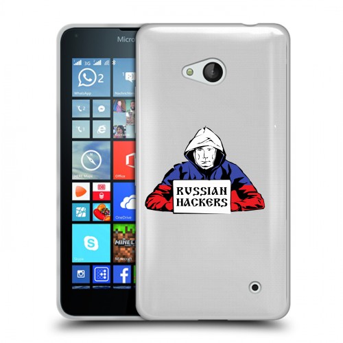 Полупрозрачный дизайнерский пластиковый чехол для Microsoft Lumia 640 Прозрачное IT