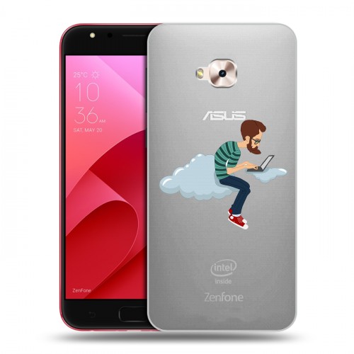 Полупрозрачный дизайнерский пластиковый чехол для ASUS ZenFone 4 Selfie Pro Прозрачное IT