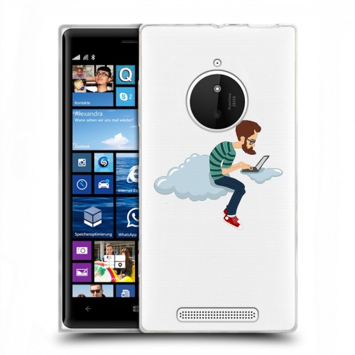 Полупрозрачный дизайнерский пластиковый чехол для Nokia Lumia 830 Прозрачное IT
