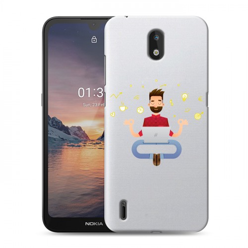 Полупрозрачный дизайнерский пластиковый чехол для Nokia 1.3 Прозрачное IT