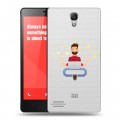 Полупрозрачный дизайнерский пластиковый чехол для Xiaomi RedMi Note Прозрачное IT