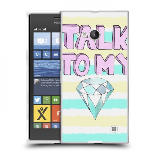 Дизайнерский пластиковый чехол для Nokia Lumia 730/735 Алмазный Глэм