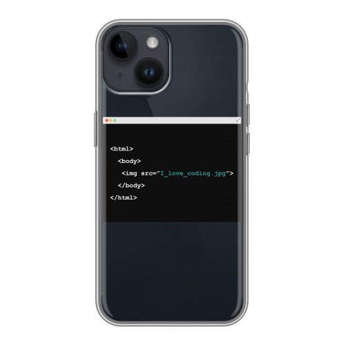 Полупрозрачный дизайнерский пластиковый чехол для Iphone 14 Прозрачное IT