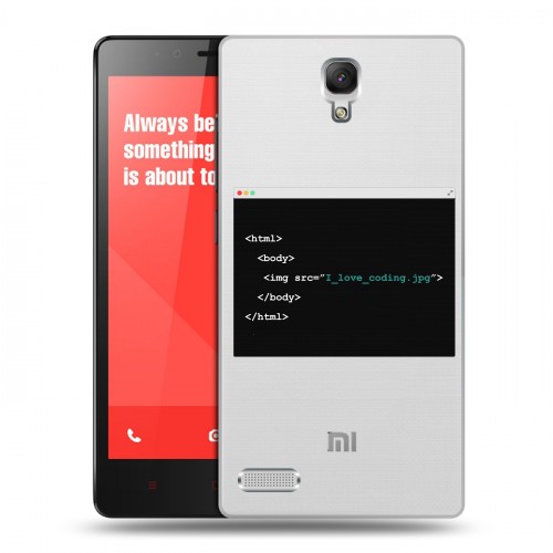 Полупрозрачный дизайнерский пластиковый чехол для Xiaomi RedMi Note Прозрачное IT