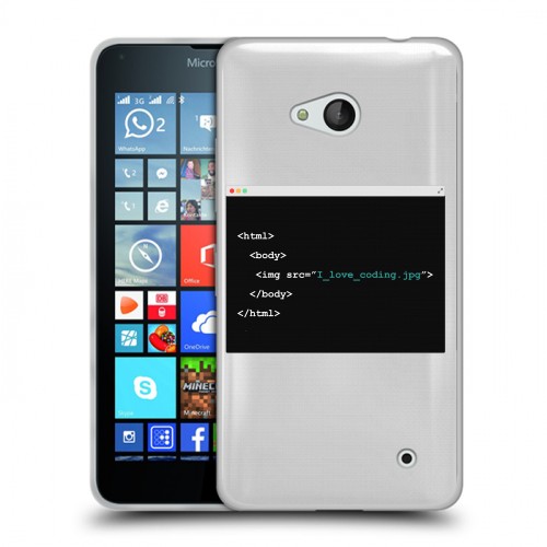 Полупрозрачный дизайнерский пластиковый чехол для Microsoft Lumia 640 Прозрачное IT