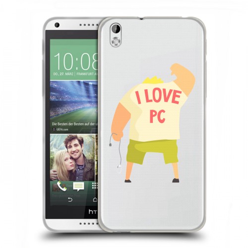 Полупрозрачный дизайнерский пластиковый чехол для HTC Desire 816 Прозрачное IT
