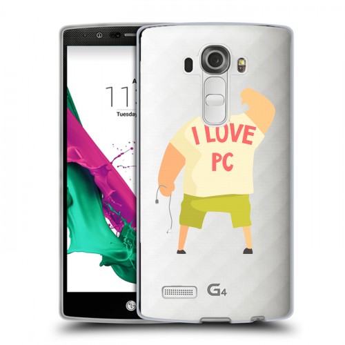 Полупрозрачный дизайнерский пластиковый чехол для LG G4 Прозрачное IT