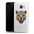Дизайнерский пластиковый чехол для Samsung Galaxy C5 Прозрачные леопарды